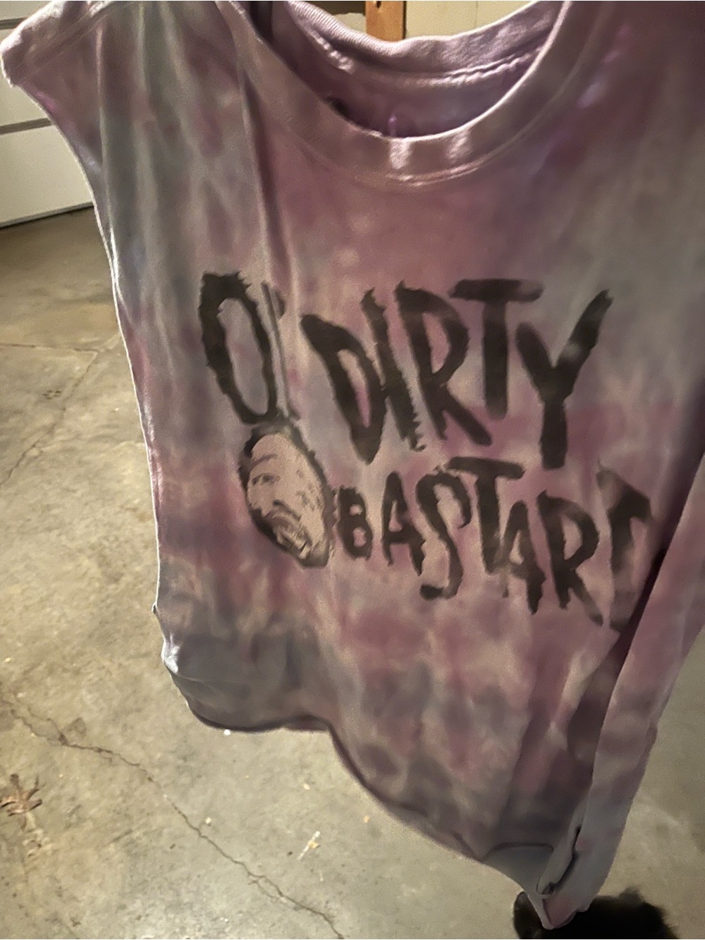 Tie-Dye Graphic Muscle Tee - Purple and Lavender